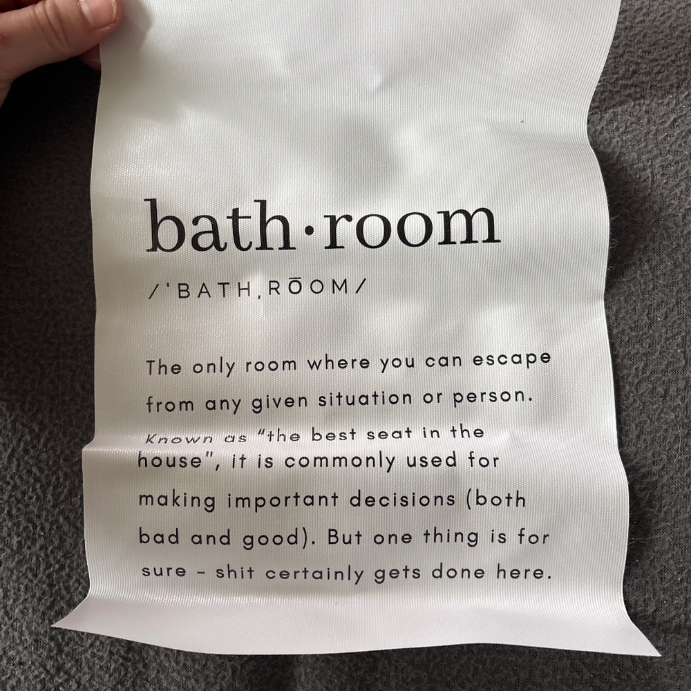 Bathroom thin canvas sign WITHOUT frame